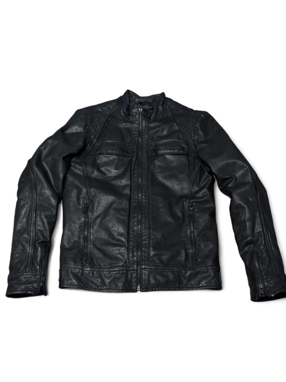 Vintage Black Rivet genuine leather moto jacket 🖤🏍️